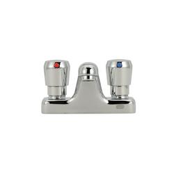 Two Handle Metering Bathroom Sink Faucet in Chrome Plated