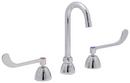 Zurn Polished Chrome 2.2 gpm 3-Hole Deck Mount Widespread Lavatory Faucet with Double Four Arm Handle and Gooseneck Spout 5-3/8 in. Reach 