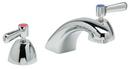 0.5 gpm 3-Hole Deck Mount Widespread Lavatory Faucet with Double Lever Handle and 5/18 in. Reach in Polished Chrome