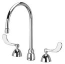 2.0 gpm Two Handle Widespread Bathroom Sink Faucet in Chrome Plated with Laminar Flow Control in Base of Spout