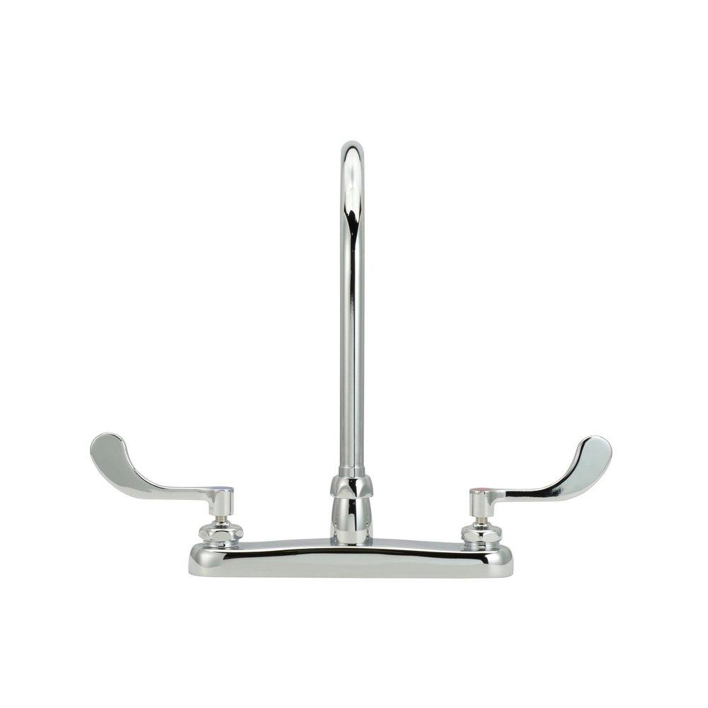 Zurn Polished Chrome Two Handle Wristblade Deck Mount Service Faucet 