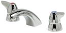2.2 gpm 3-Hole Deck Mount Widespread Lavatory Faucet with Double Dome Lever Handle and 5/18 in. Reach in Polished Chrome