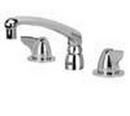 2.2 gpm 3-Hole Deck Mount Widespread Lavatory Faucet with Double Dome Lever Handle and Swing Spout 8 in. Reach in Polished Chrome