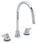 2 gpm 3-Hole Deck Mount Widespread Lavatory Faucet with Double Dome Lever Handle and Gooseneck Spout 8 in. Reach in Polished Chrome