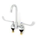 2.2 gpm 2-Hole Deck Mount Centerset Gooseneck Lavatory Faucet with 4 in. Center Size and 6 in. Double Wristblade Handle in Polished Chrome