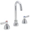 2 gpm 3-Hole Deck Mount Widespread Lavatory Faucet with Double Lever Handle and Gooseneck Spout 3-1/2 in. Reach in Polished Chrome