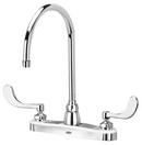 2.2 gpm Double Wristblade Handle Kitchen Faucet with Gooseneck Spout in Polished Chrome