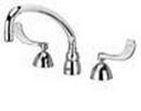 2.2 gpm 3-Hole Deck Mount Widespread Lavatory Faucet with Double Wristblade Handle and Swing Spout 9-1/2 in. Reach in Polished Chrome