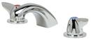 2.2 gpm 3-Hole Deck Mount Widespread Lavatory Faucet with Double Dome Lever Handle and 5/18 in. Reach in Polished Chrome