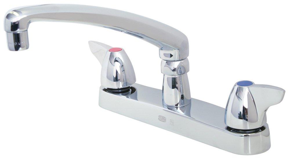 Zurn Polished Chrome Two Handle Knob Deck Mount Service Faucet 