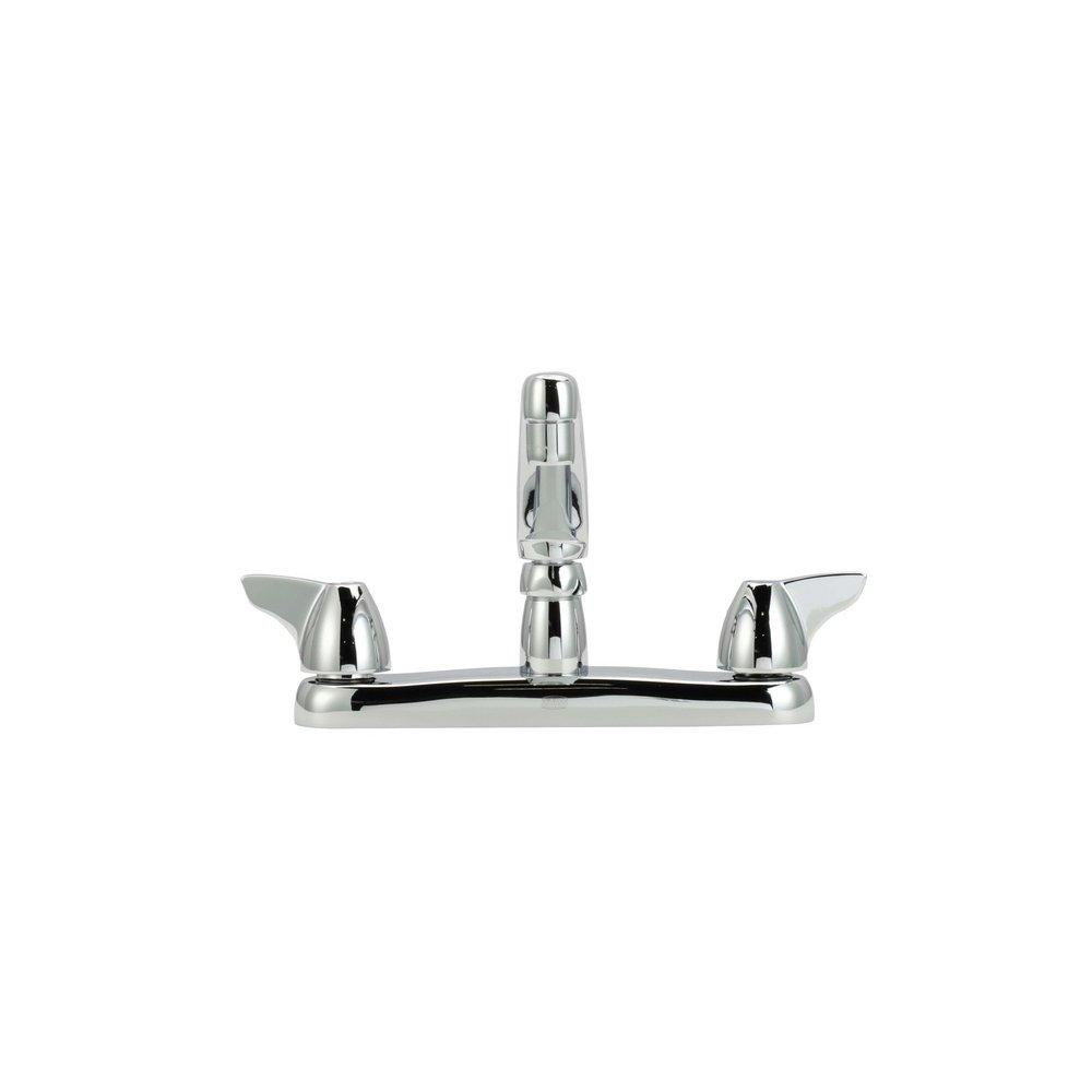 Zurn Polished Chrome Two Handle Knob Deck Mount Service Faucet 