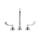 2.0 gpm. Two Handle Widespread Bathroom Sink Faucet in Chrome Plated with Laminar Flow Control in Base of Spout