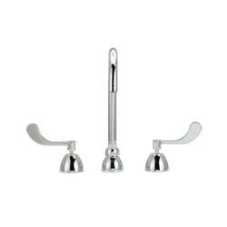 2.0 gpm Two Handle Widespread Bathroom Sink Faucet in Chrome Plated with Laminar Flow Control in Base of Spout