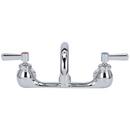 Wall Mount Sink Faucet with Tubular Spout and Double Lever Handle in Polished Chrome