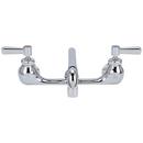 2-Hole Wall Mount Service Sink Faucet with Double Lever Handle and 12 in. Spout Reach in Polished Chrome