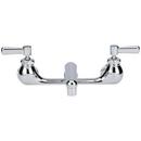 2-Hole Wall Mount Service Sink Centerset Faucet with Double Lever Handle and 8-7/8 in. Spout Reach in Polished Chrome