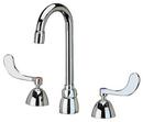 Widespread Bathroom Sink Faucet with Double Wristblade Handle in Polished Chrome