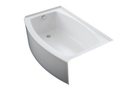 60 in. x 38 in. Soaker Alcove Bathtub with Left Drain in White