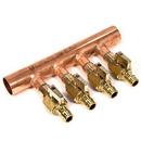 1 in. Copper Manifold with 1/2 in. Ball Valve 4 Outlets