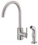 2.2 gpm Single Lever Handle Deckmount Kitchen Sink Faucet High Arc Spout 1/4 in. NPSM Connection in Stainless Steel