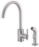 Gerber Plumbing Stainless Steel 2.2 gpm Single Lever Handle Deckmount Kitchen Sink Faucet High Arc Spout 1/4 in. NPSM Connection 