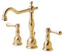 Widespread Lavatory Faucet with Double Lever Handle in Polished Brass