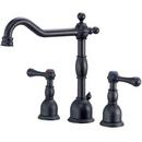 Widespread Lavatory Faucet with Double Lever Handle in Satin Black