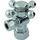 5/8 x 3/8 in. Compression Cross Angle Supply Stop Valve in Polished Chrome
