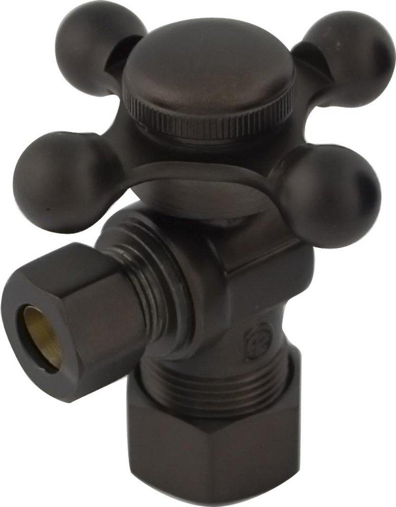 Signature Hardware Oil Rubbed Bronze 5/8 x 3/8 in. Compression Cross Angle Supply Stop Valve 