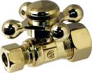 5/8 x 3/8 in. Compression Cross Straight Supply Stop Valve in Polished Brass