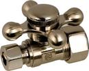5/8 x 3/8 in. Compression Cross Straight Supply Stop Valve in Brushed Nickel