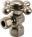 1/2 x 3/8 in. FIPS x Compression Cross Angle Supply Stop Valve in Brushed Nickel