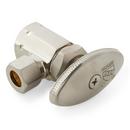 1/2 x 3/8 in. IPS x OD Tube Knob Angle Supply Stop Valve in Brushed Nickel
