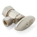 5/8 x 3/8 in. NPT x OD Compression Knob Angle Supply Stop Valve in Brushed Nickel