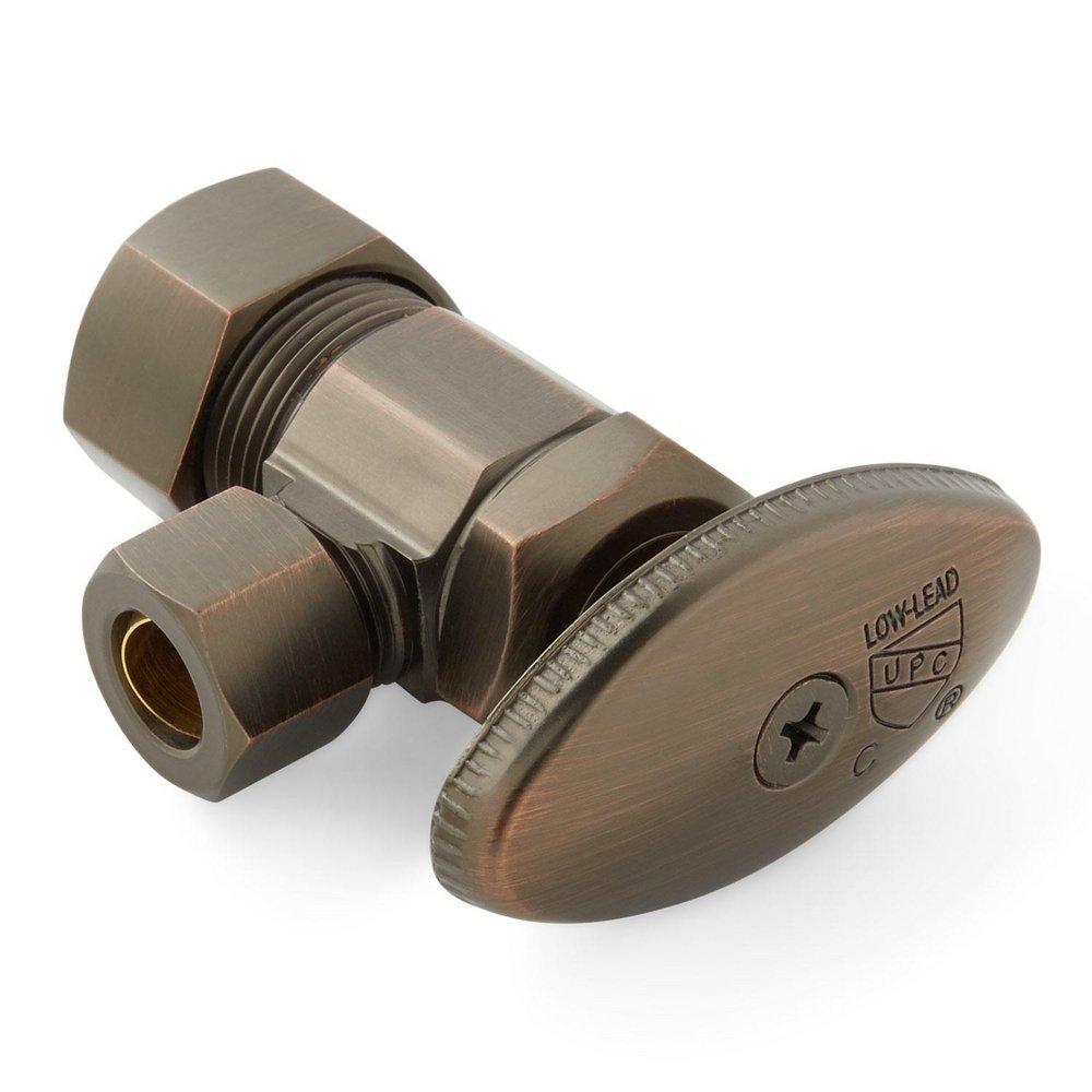 Signature Hardware Oil Rubbed Bronze 5/8 x 3/8 in. NPT x OD Compression Knob Angle Supply Stop Valve 