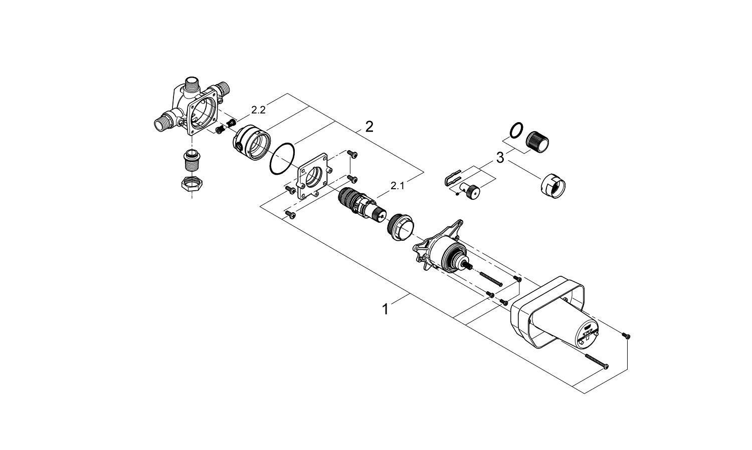 GROHE StarLight&reg; Polished Chrome NPT Thermostatic Valve 