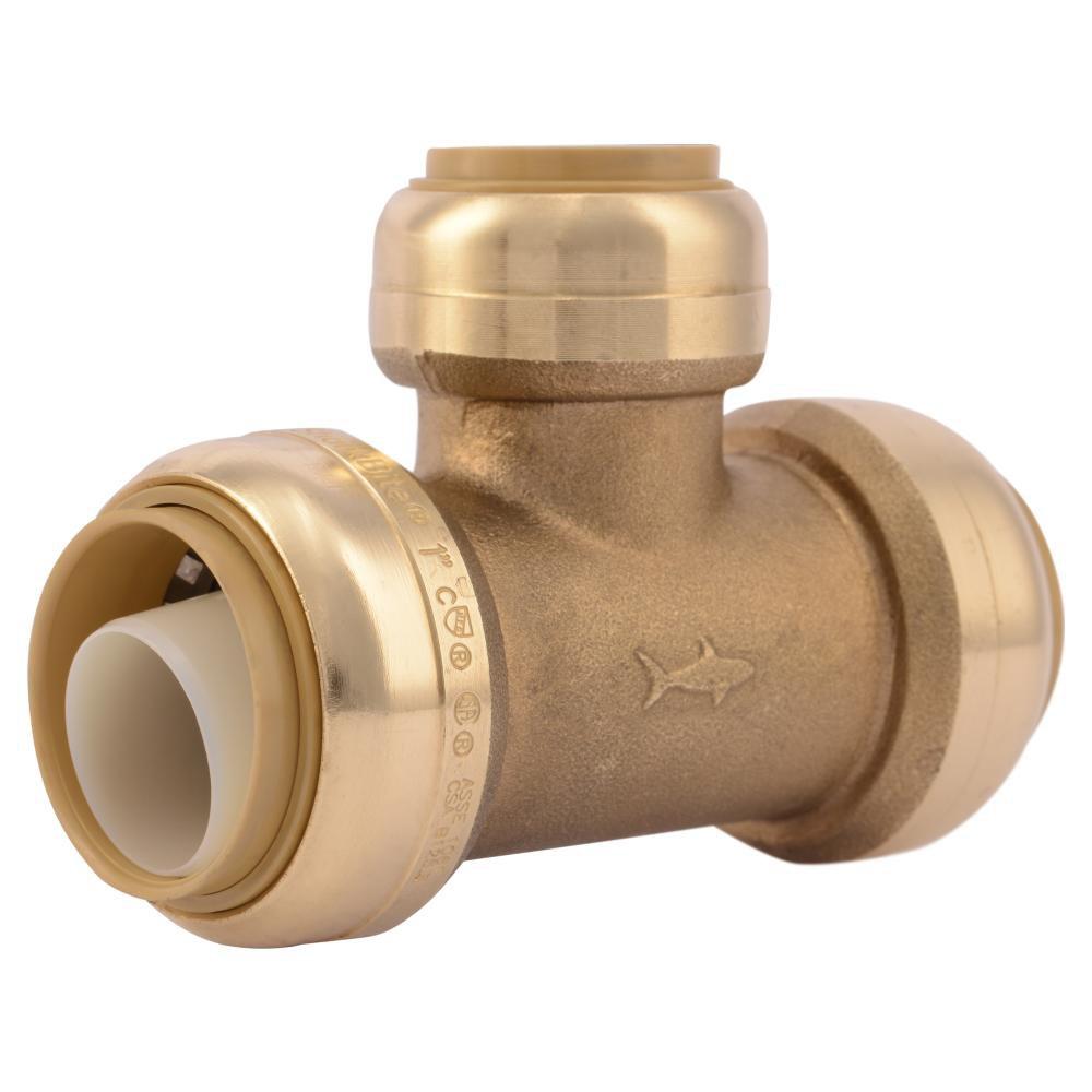 SharkBite&reg; Natural Brass Push Brass Reducing Tee 