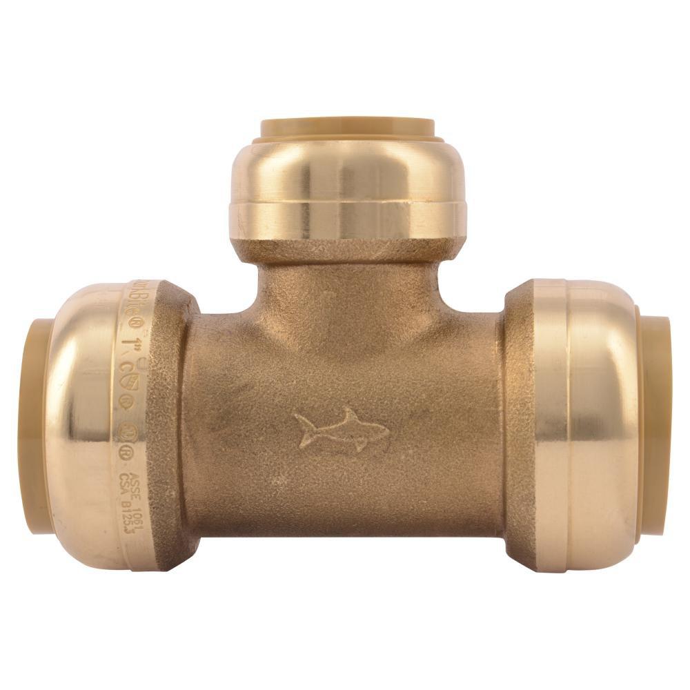 SharkBite&reg; Natural Brass Push Brass Reducing Tee 