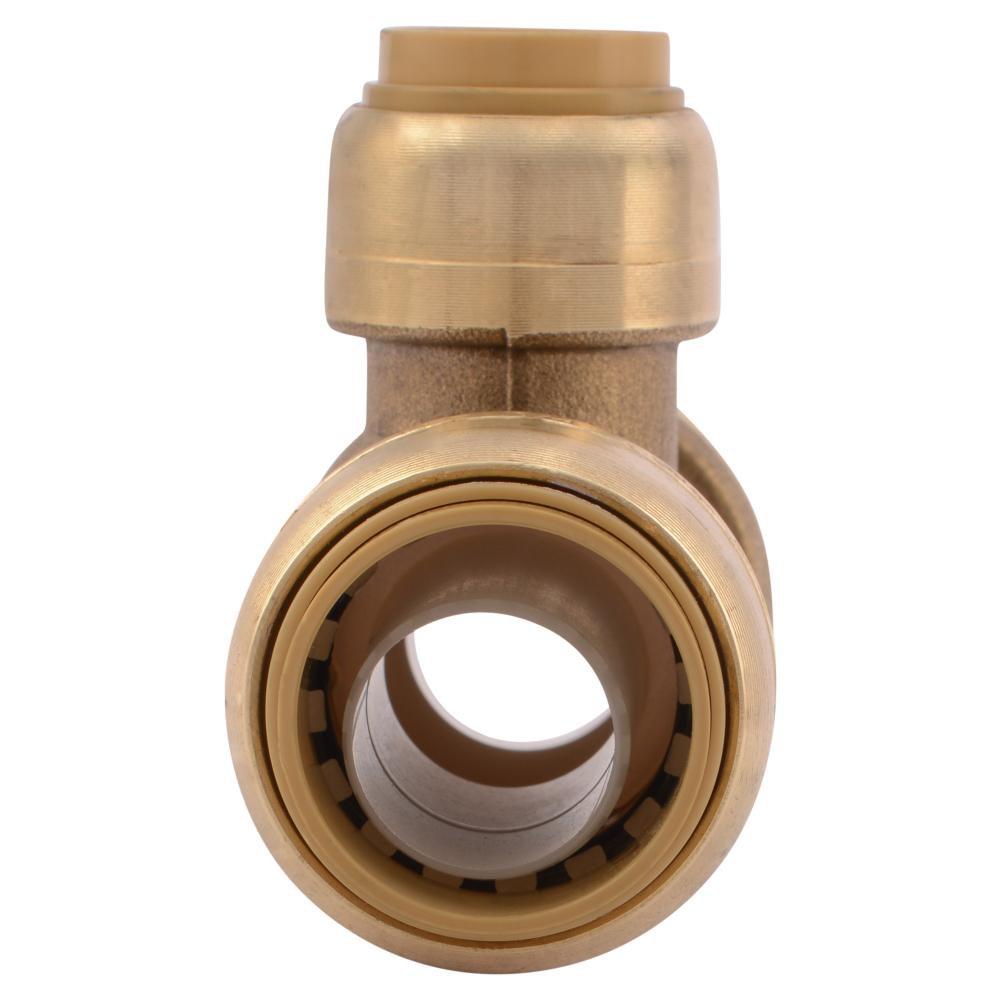SharkBite&reg; Natural Brass Push Brass Reducing Tee 