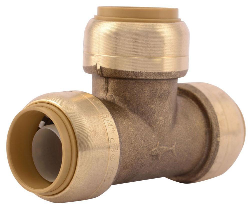 SharkBite&reg; Natural Brass Push Brass Tee 