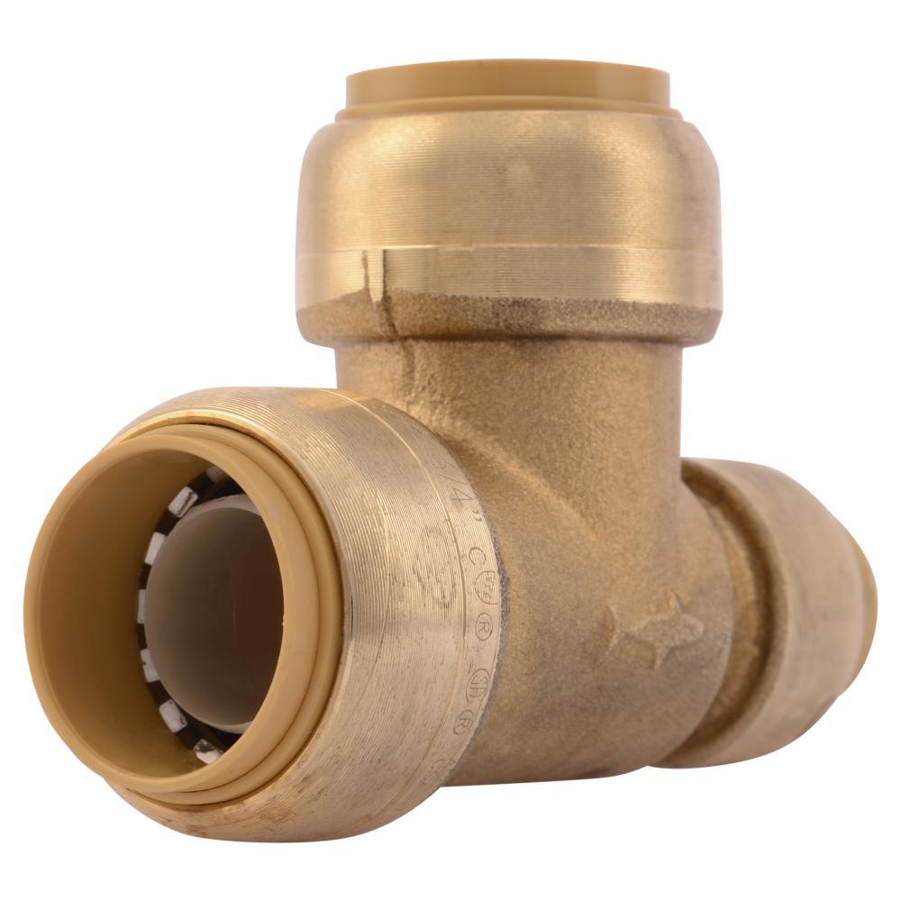 SharkBite&reg; Natural Brass Push Brass Reducing Tee 