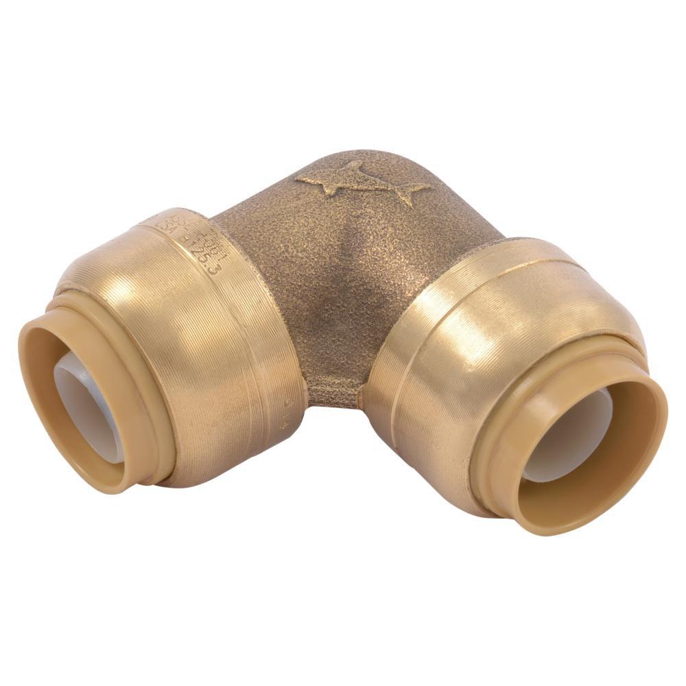 SharkBite&reg; Natural Brass Push Brass Standard Radius 90 Degree Elbow 