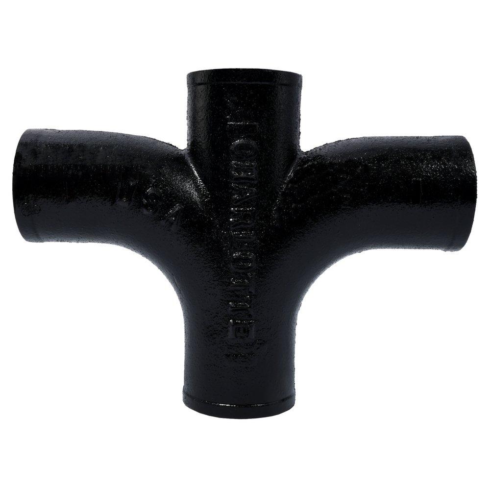 Black No-Hub Cast Iron Sanitary Cross 