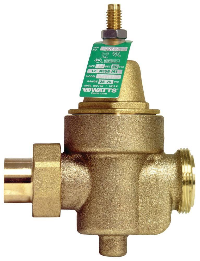 Watts Brass NPT Union x FNPT Pressure Reducing Valve 
