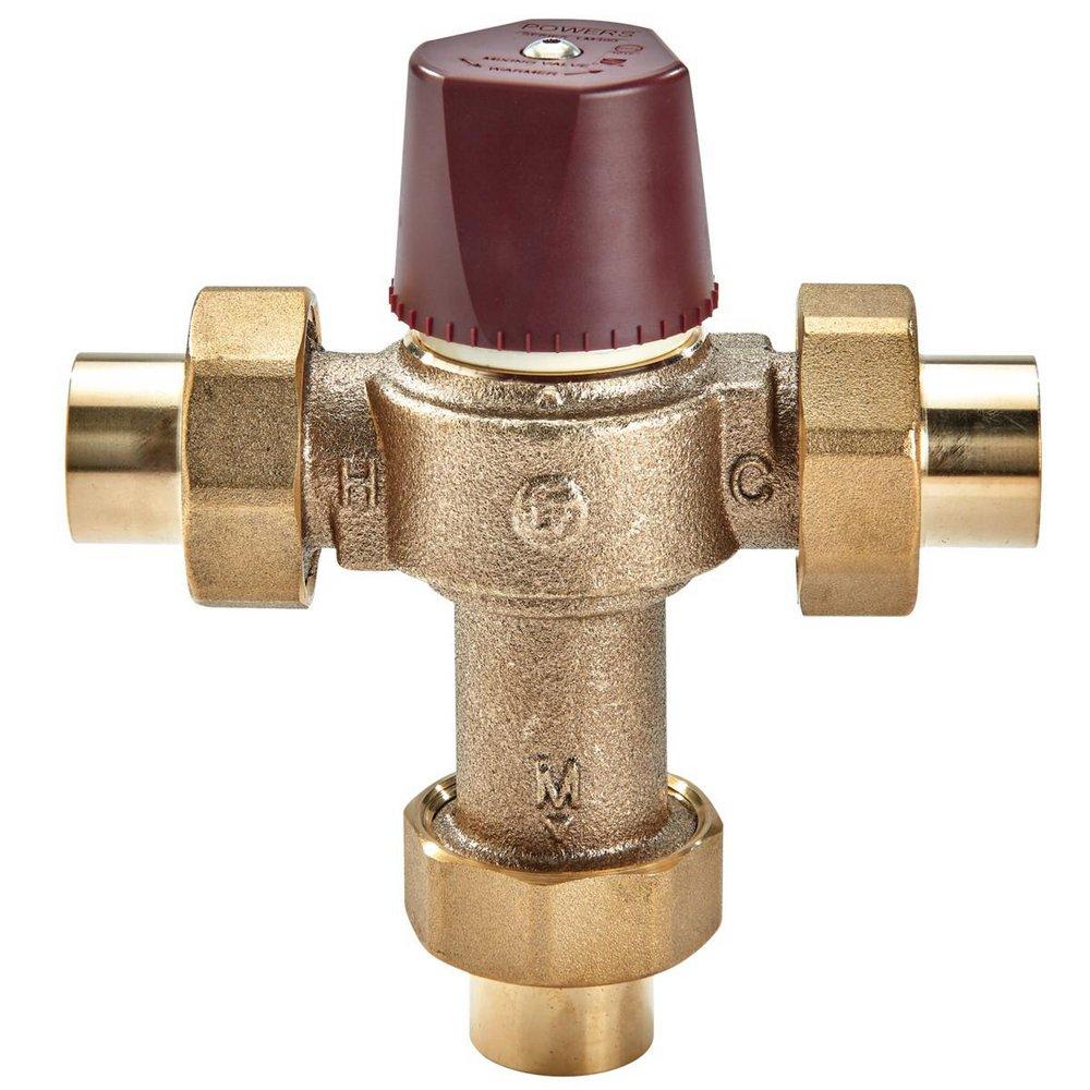 Powers Rough Bronze Sweat Brass Thermostat Tempering Valve 