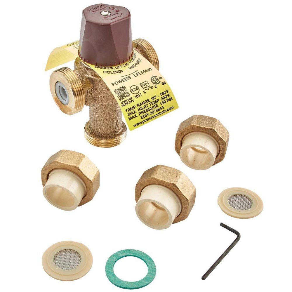 Powers Rough Bronze Thermostatic Tempering Valve 