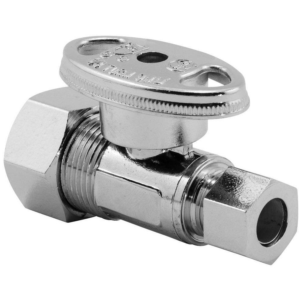 Sioux Chief Chrome 1/2 x 3/8 in. Quarter Turn Straight Supply Stop Valve in Chrome 