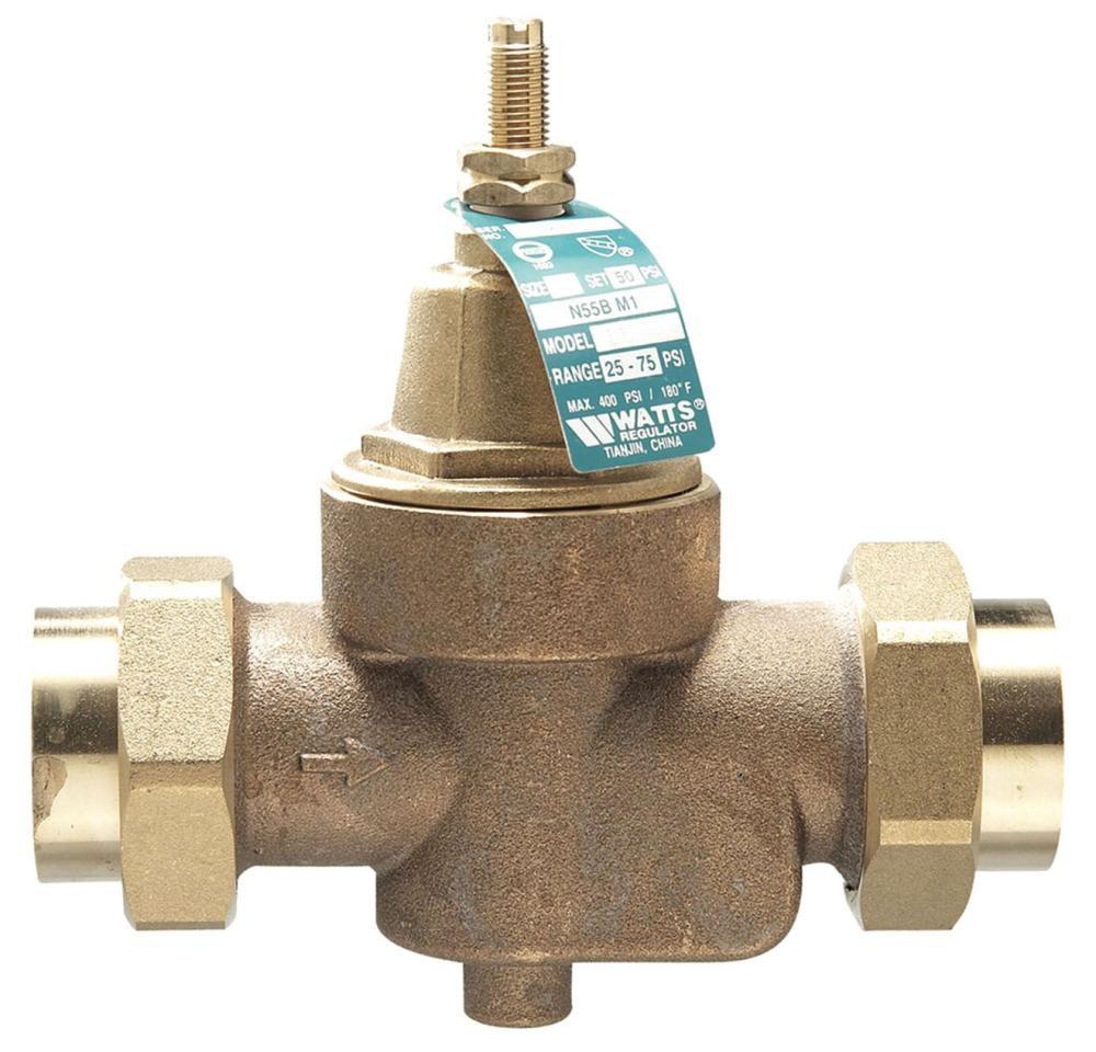 Watts 75# 400 psi Brass Double Union x FNPT Union Pressure Reducing Valve 