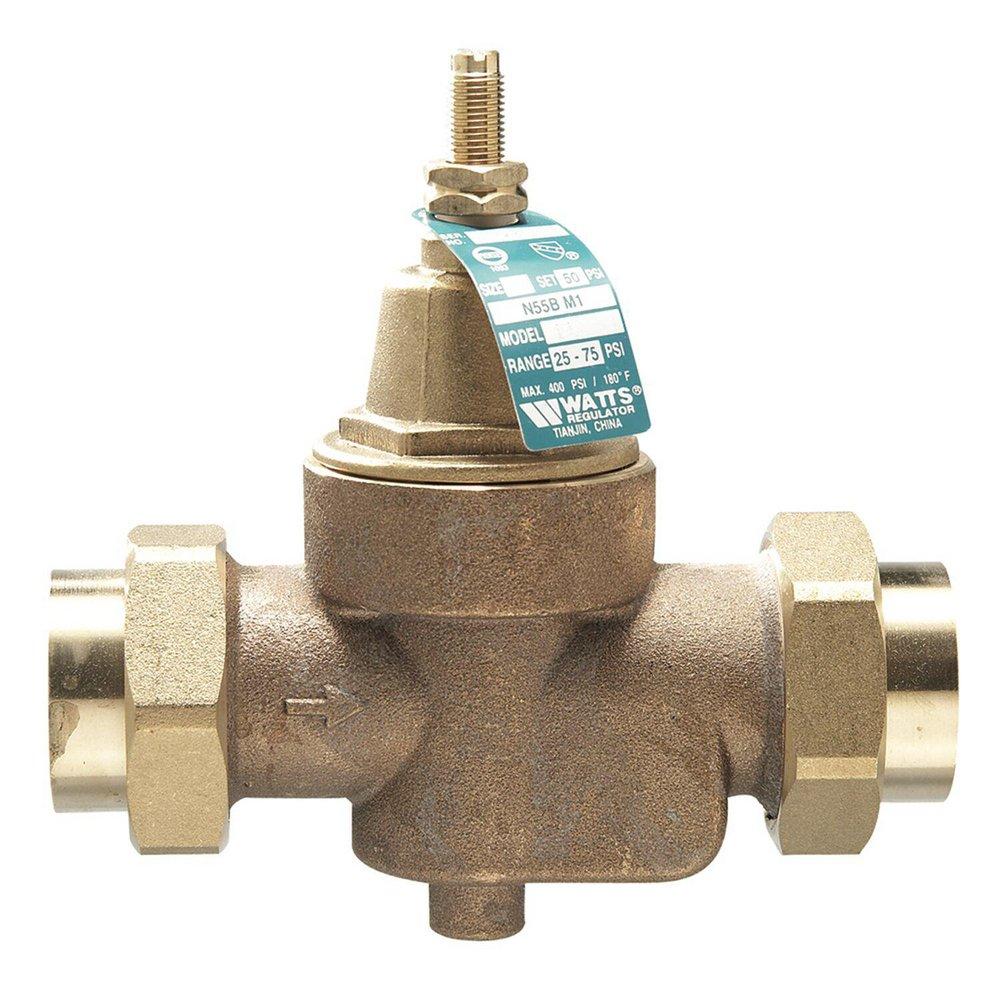 Watts 75# 400 psi Brass Double Union x FNPT Union Pressure Reducing Valve 