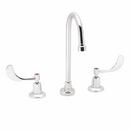 Double Wristblade Handle with Spread Faucet with Strainer in Polished Chrome